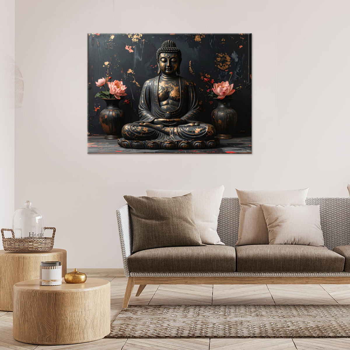 LEINWANDBILD Zen und Orientalisch 100x70cm - Schwarz, Textil (100/70cm) - Feeby