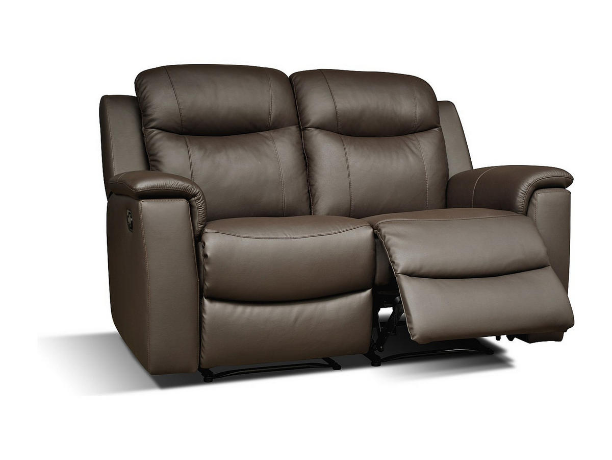 COUCHGARNITUR mit Sessel - 6 Personen - Leder - Braun - EVASION - Braun, Leder (205/100/96cm) - Vente-Unique