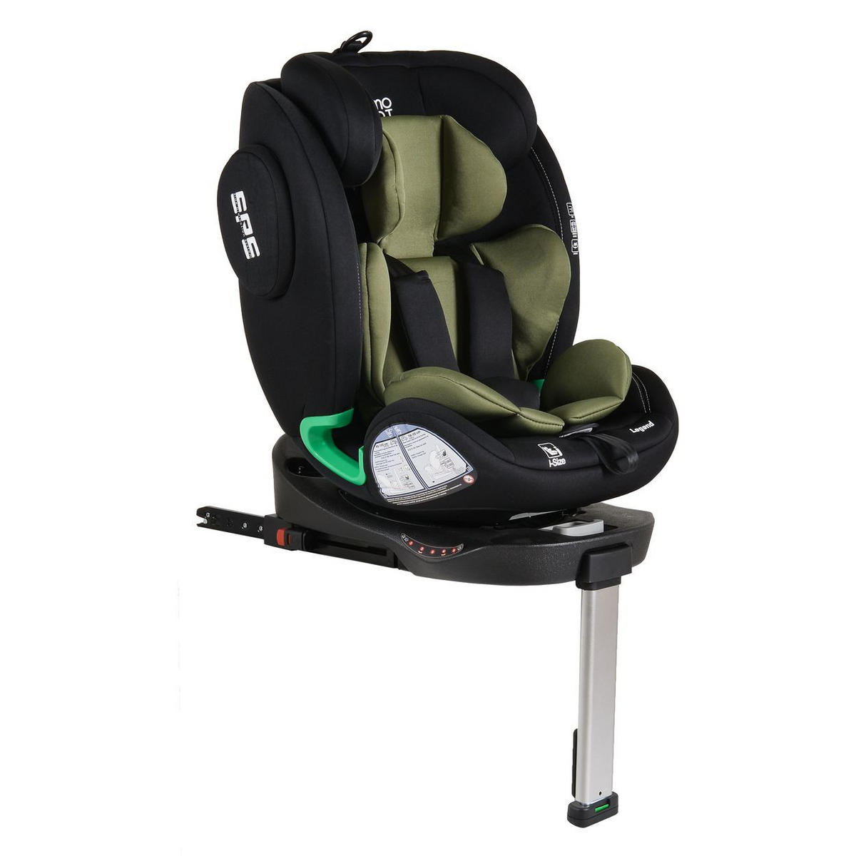 KINDERSITZ Legend i-Size grün (40-150cm) Isofix 360 Grad-Drehung Stützbein SPS - Grün, Kunststoff (46/60/50cm) - Moni