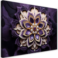 WANDBILD blume violett diamant 3d - Lila, Textil (60/40cm) - Feeby