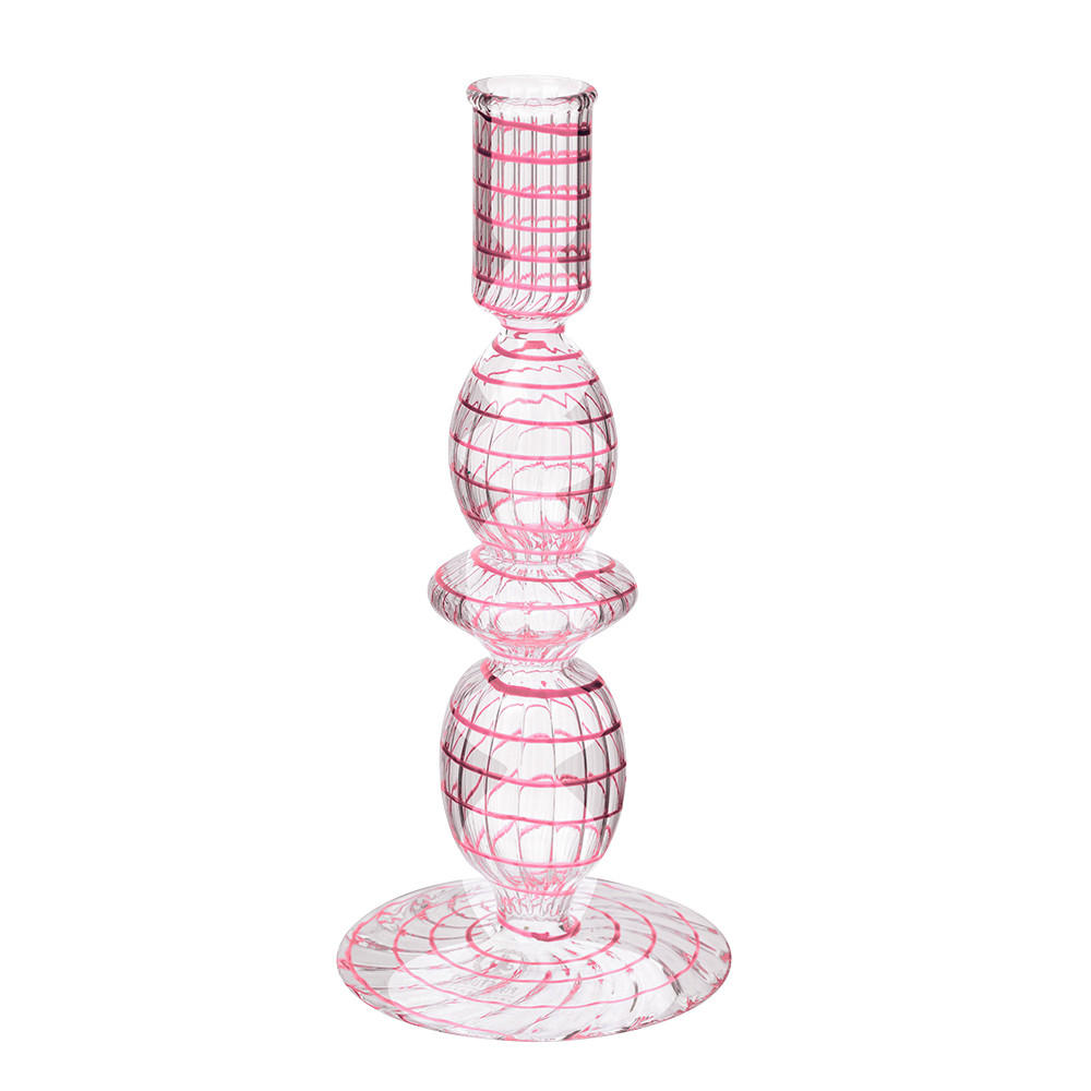 KERZENHALTER Glass wirbel rosa s 20 cm - Rosa, Glas (8.89/21.59/8.89cm) - Pip Studio