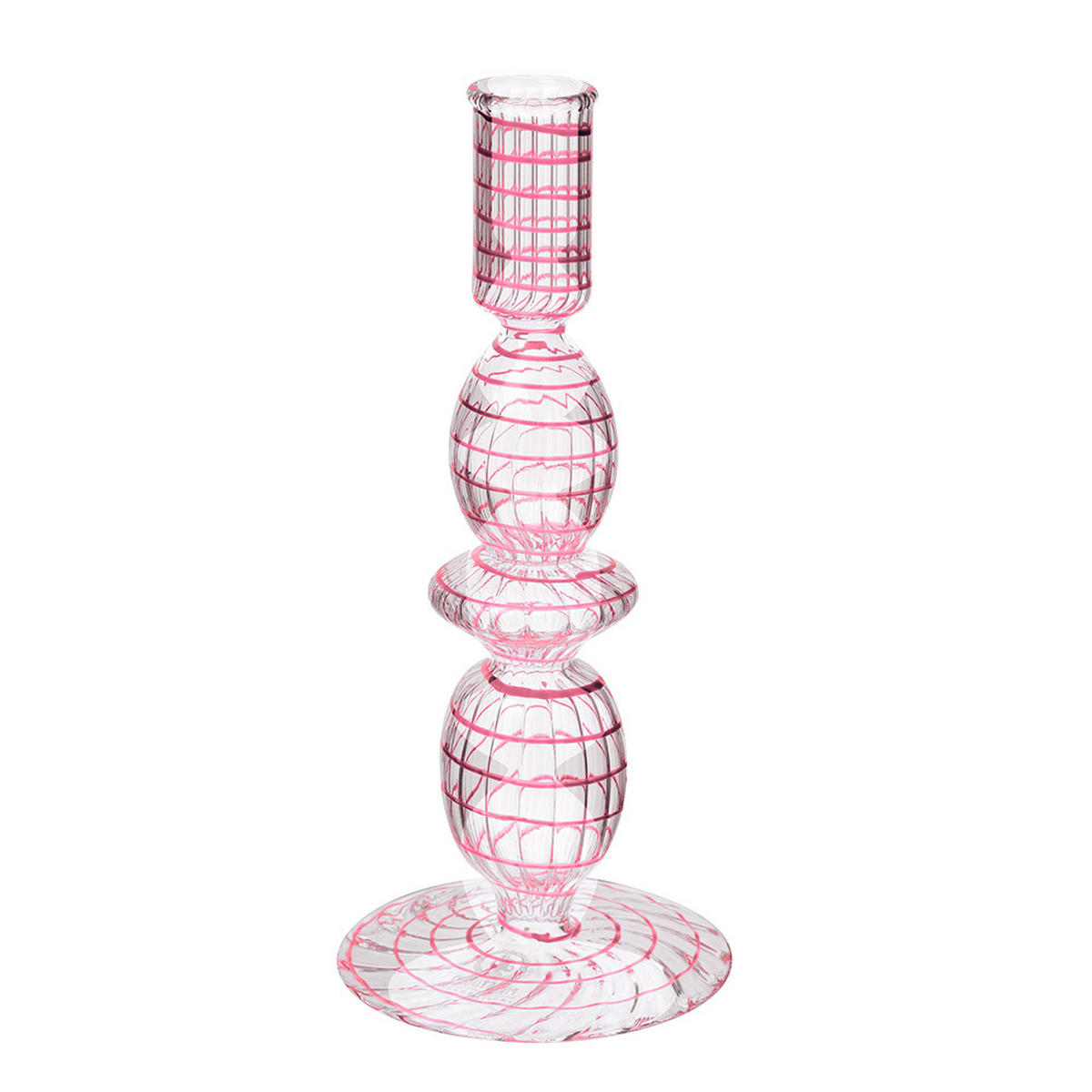 KERZENHALTER Glass wirbel rosa s 20 cm - Rosa, Glas (8.89/21.59/8.89cm) - Pip Studio