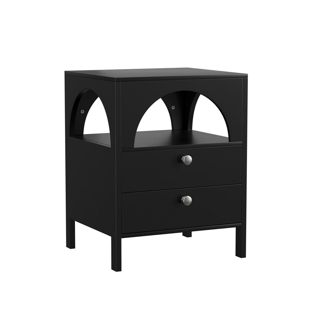 Delfa Nachttisch Schwarz 45x58x40 cm