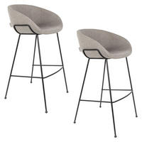 BARHOCKER Feston Rückenlehne 76 cm Grau - 2 er Set - Grau, Textil (54.5/98.5/53cm) - Zuiver
