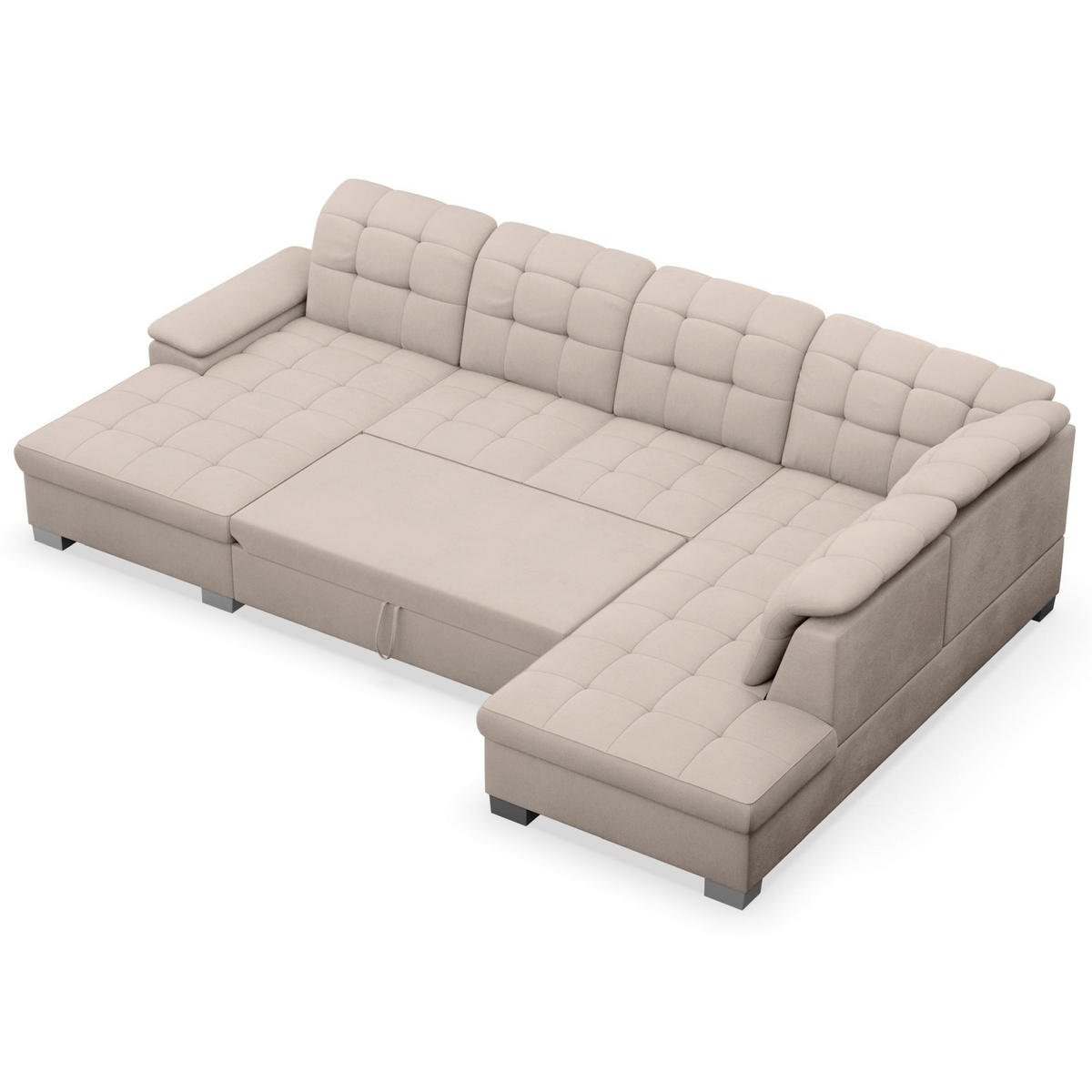 WOHNLANDSCHAFT Jamaal Beige linksseitig - Beige/Schwarz, Textil (330/106/212cm) - Selsey