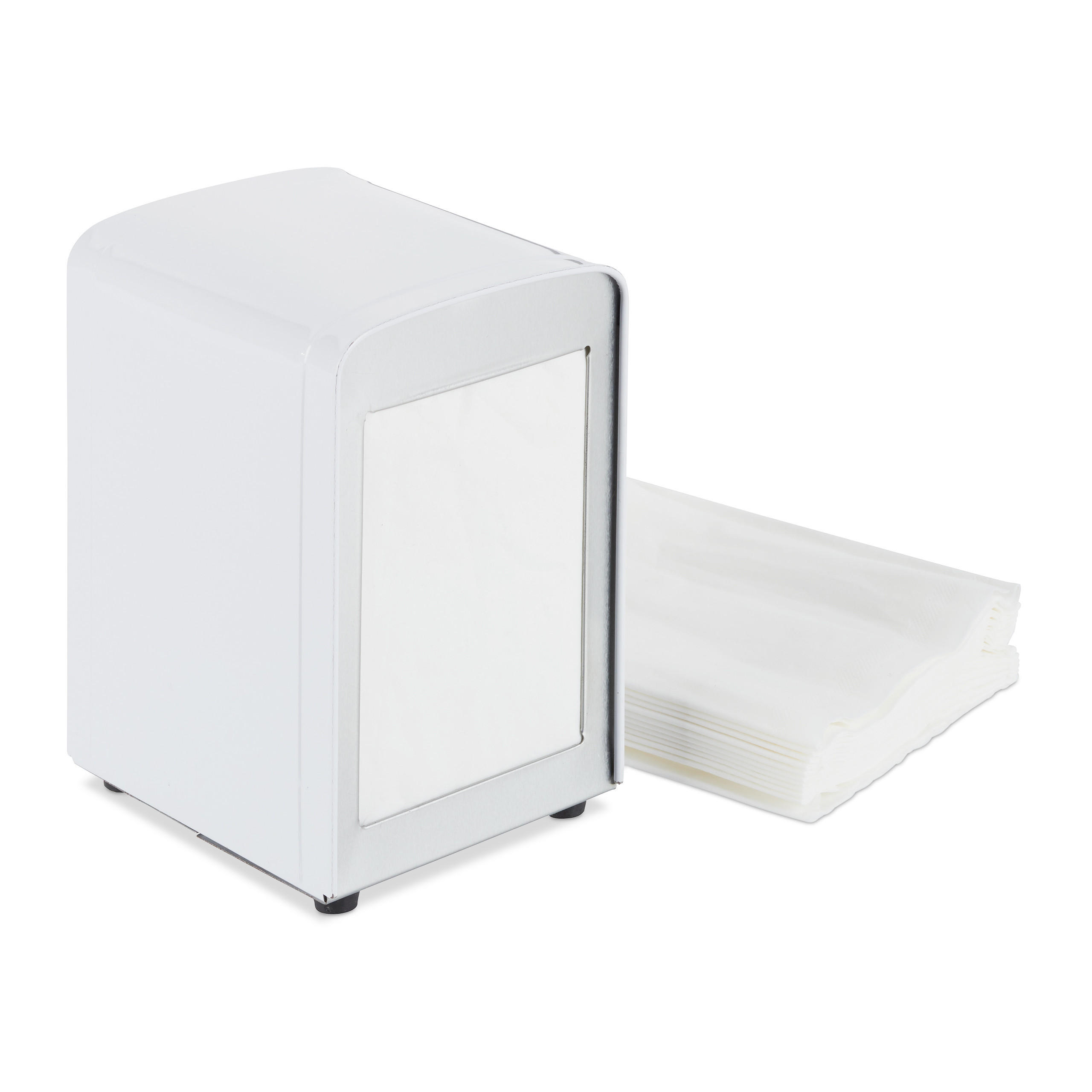 Relaxdays DÁVKOVAČ Ubrousků bílý retro ocel 15 cm