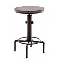 BARTISCH rund 39 cm Holz Bronze - Bronzefarben, Holz/Metall (39/79/39cm) - CLP