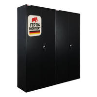 FLÜGELTÜRENSCHRANK Elephant 2er-Set komplett montiert 180x80x40cm 6 Fächern & Kleiderstange Schwarz - Schwarz, Metall (160/180/40cm) - PROREGAL