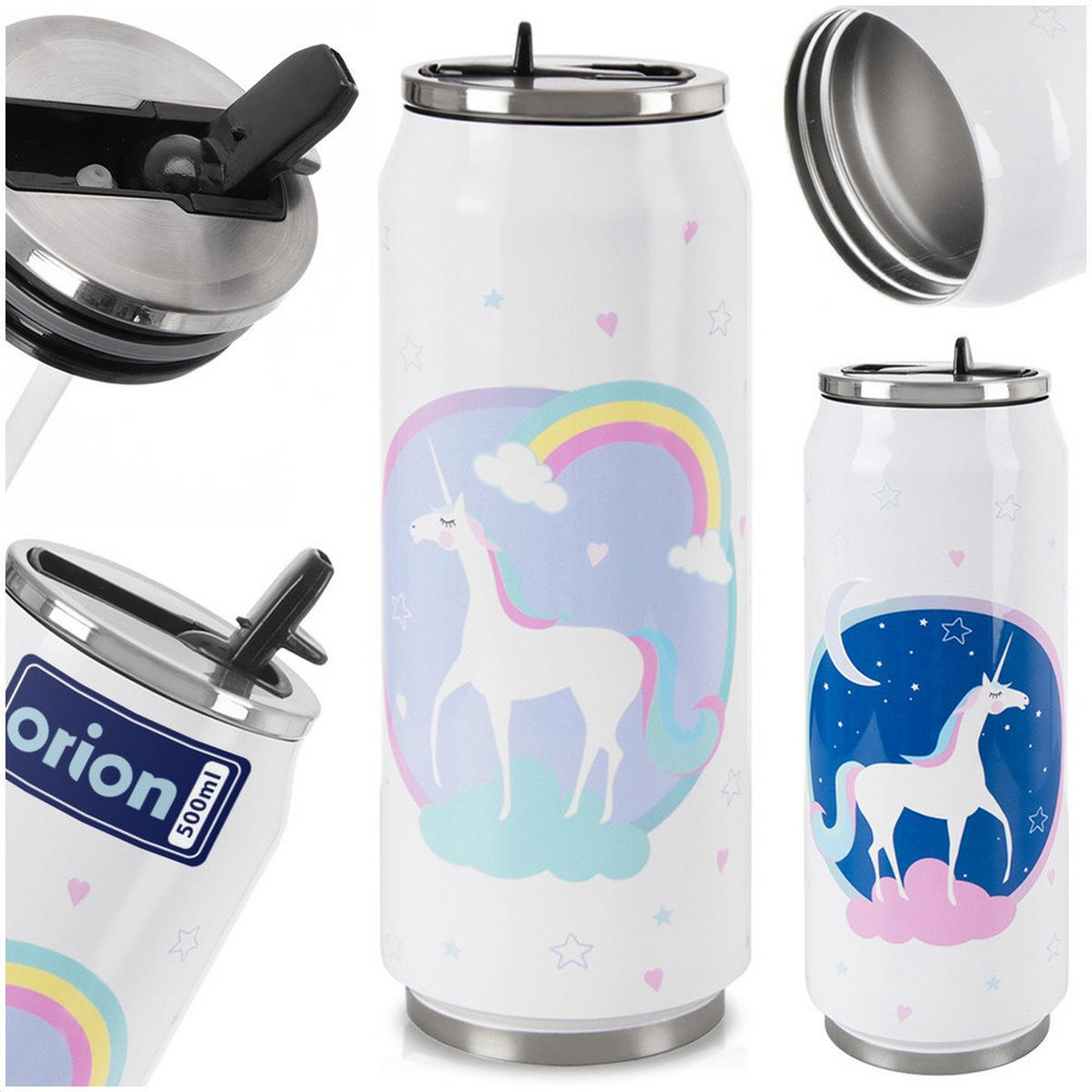 THERMOBECHER Dose Einhorn 500 ml Weiß - Weiß, Metall (0.5L) - Orion 