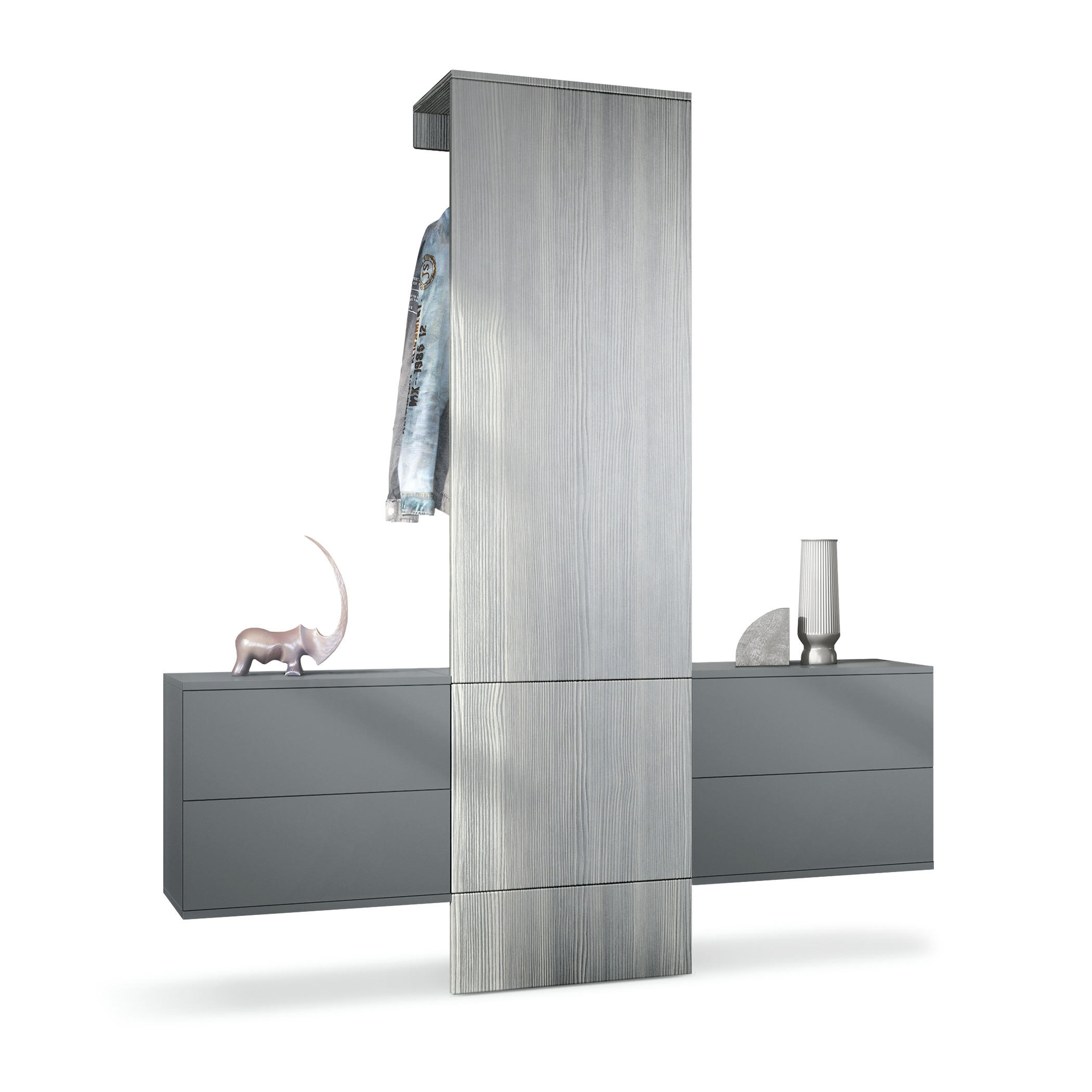 Vladon Garderobe Anthrazit 157x193x35 cm