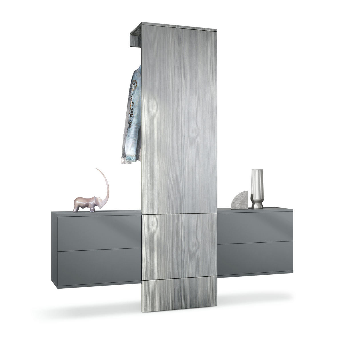 GARDEROBE Carlton Paneel in Avola-Anthrazit - Anthrazit, Holzwerkstoff (157/193/35cm) - Vladon