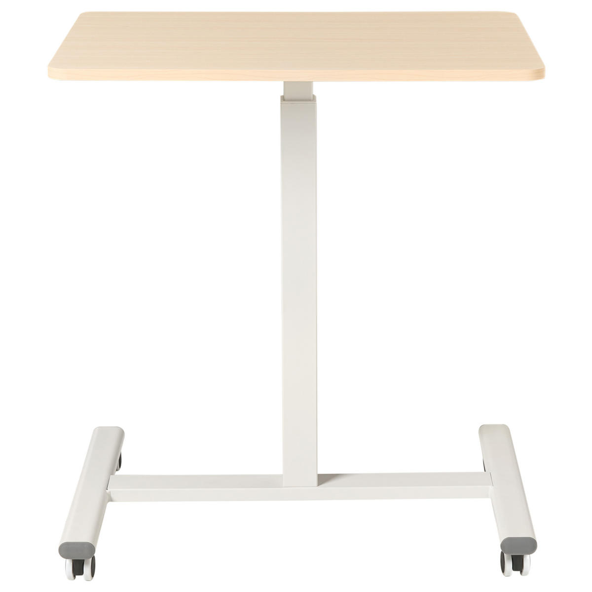 LAPTOPTISCH manuell höhenverstellbar 65/48 cm Hellbraun/Weiß Academia - Hellbraun/Braun, Holzwerkstoff/Metall (48/65/73cm) - Beliani