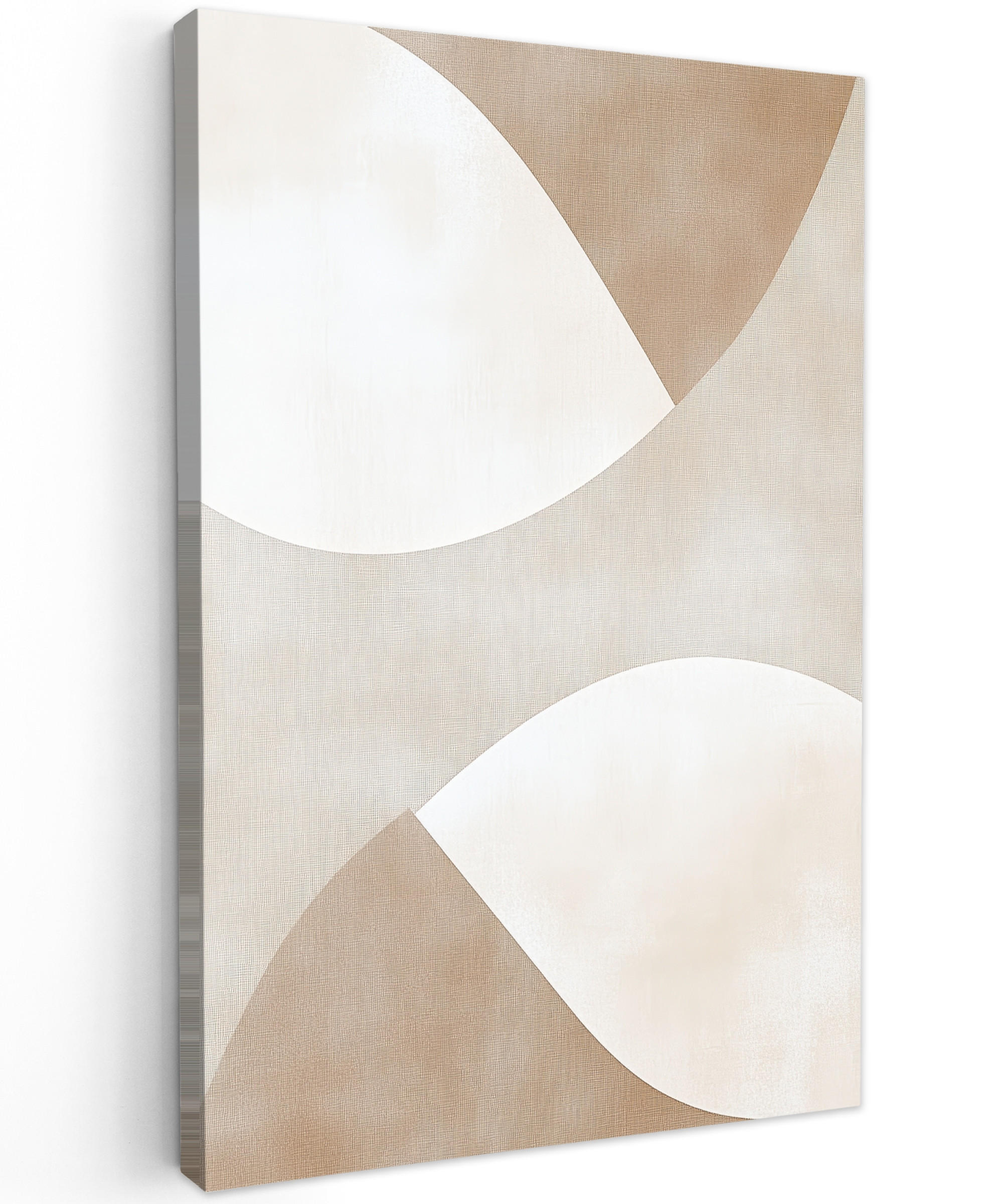 LEINWANDBILD Braun - Japandi - Abstrakt 90x140 cm - Sandfarben, Textil (90/140cm) - MuchoWow