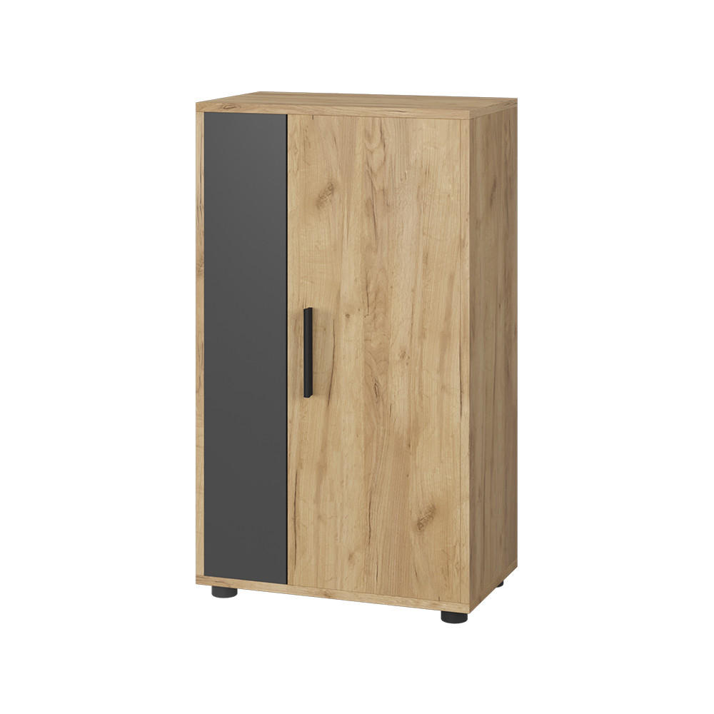 KOMMODE Berno Goldkraft Eiche/Anthrazit 50.1 x 87.3 cm mit 2 Fächern - Honigeiche/Anthrazit, Holzwerkstoff (50.1/87.3/28.3cm) - Vicco