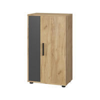 KOMMODE Berno Goldkraft Eiche/Anthrazit 50.1 x 87.3 cm mit 2 Fächern - Honigeiche/Anthrazit, Holzwerkstoff (50.1/87.3/28.3cm) - Vicco