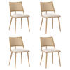 ESSZIMMERSTUHL 4er Set PU Rattan Beige - Beige, Holz (56.5/80/49cm) - FLIEKS