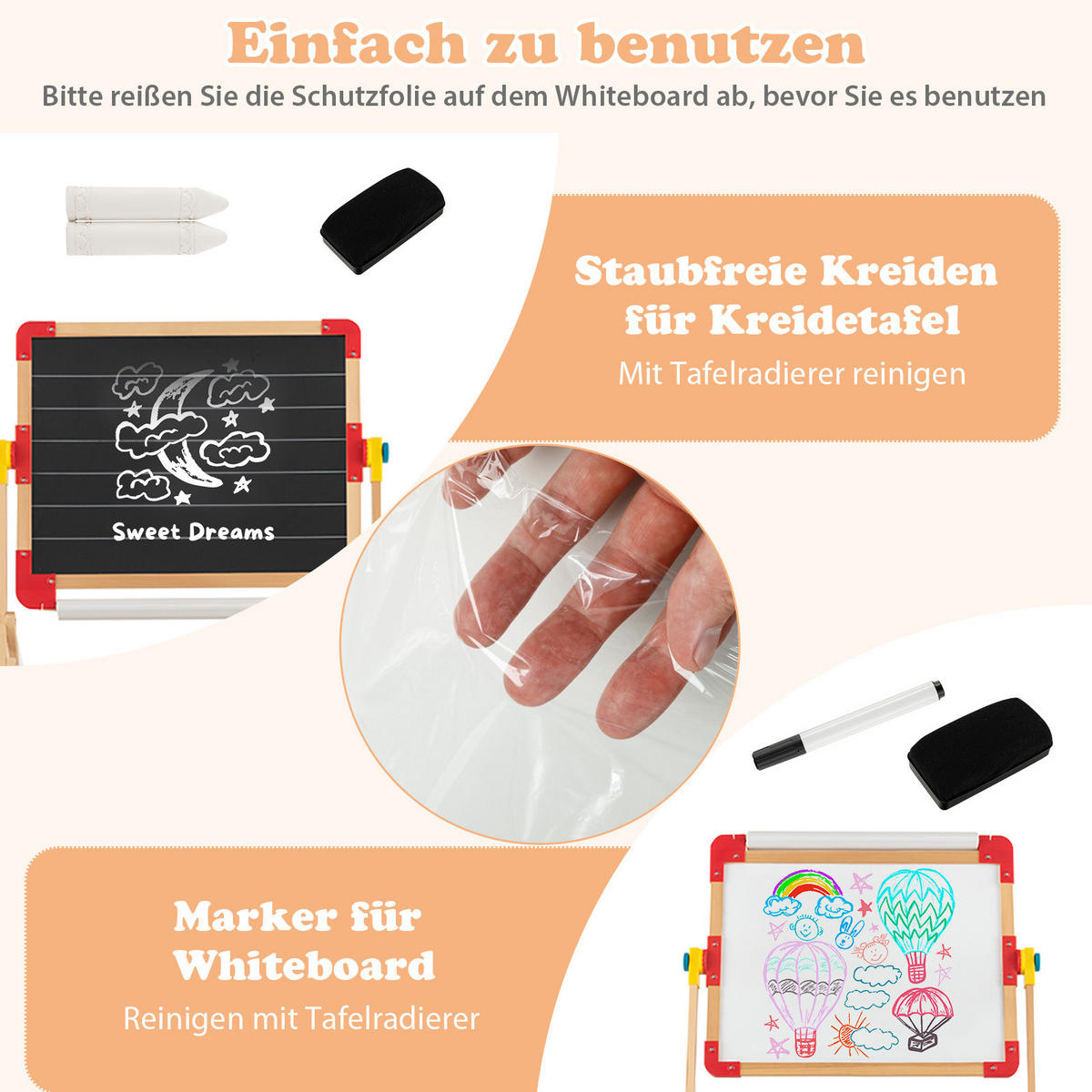 KINDERSTAFFELEI Mehrfarbig - Multicolor, Kunststoff (45/118/62cm) - COSTWAY