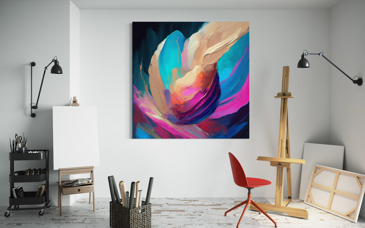 WANDBILD bunte abstraktion - Multicolor, Textil (50/50cm) - Feeby