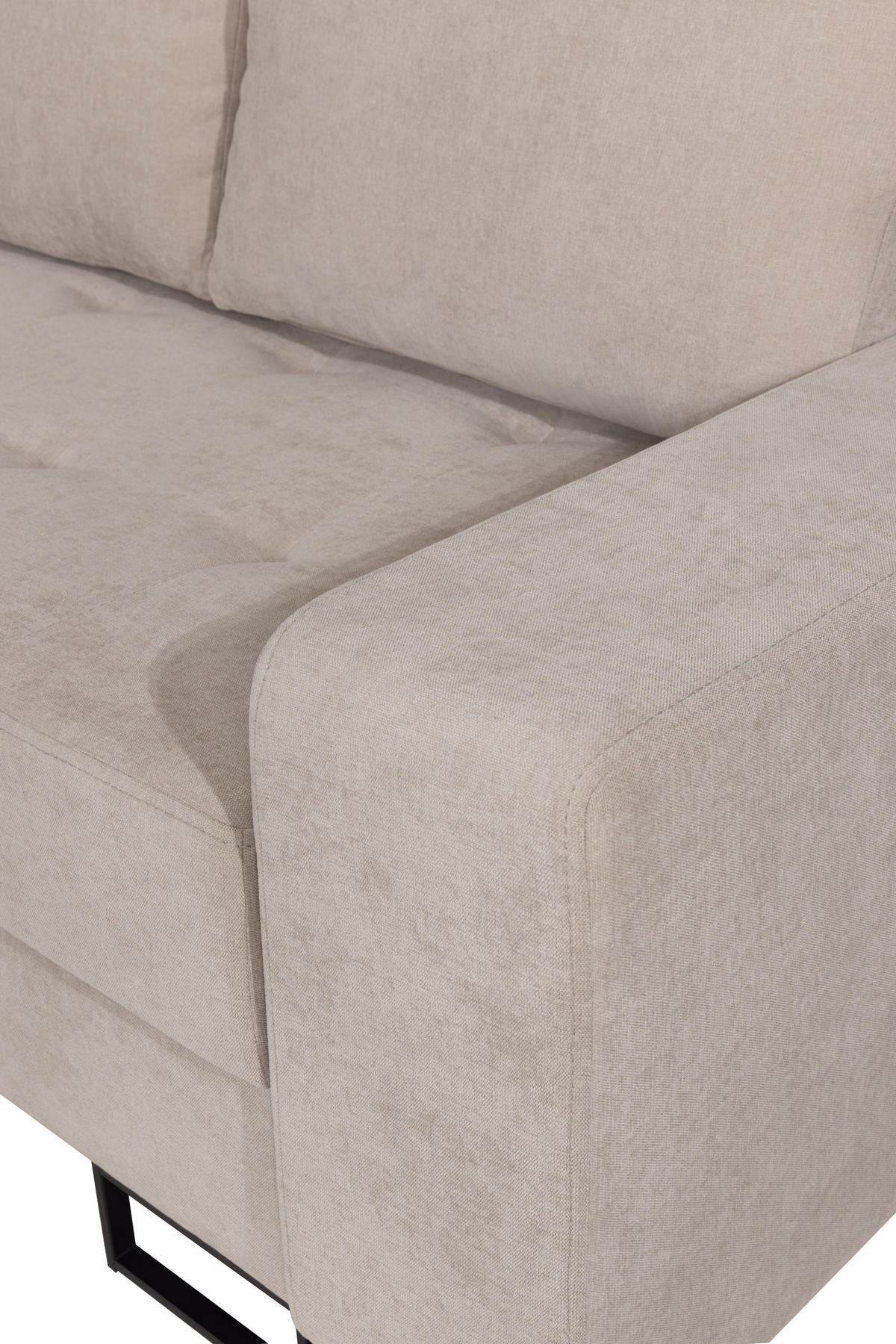 ECKSOFA mit Schlaffunktion Links Beige Chenille - 245x200 cm - Trevi - Beige/Schwarz, Holz/Holzwerkstoff (245/200cm) - Ravio