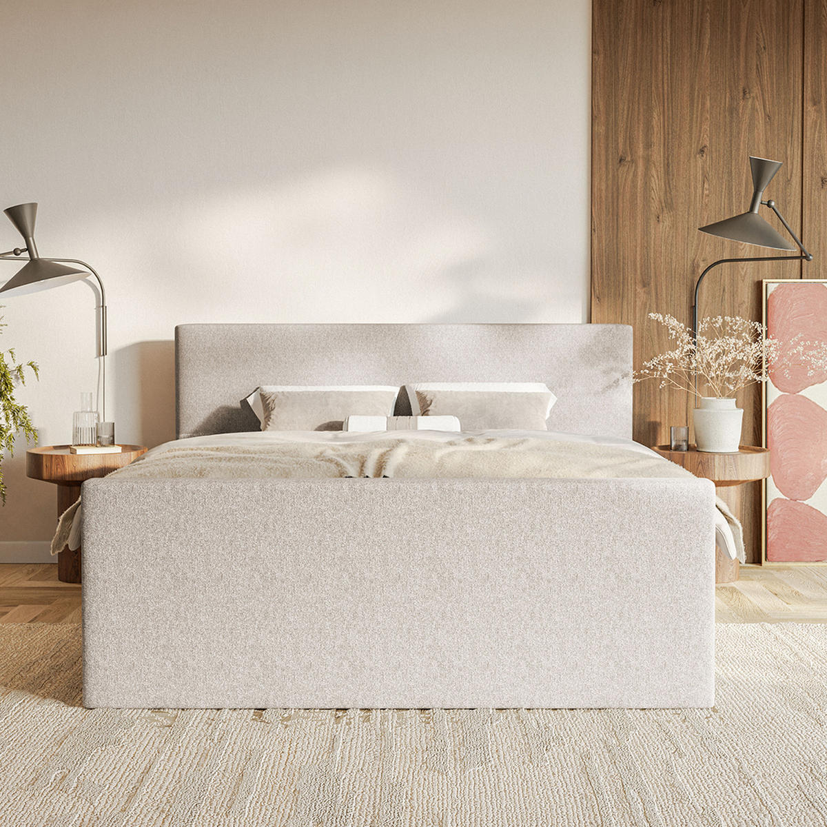 BOXSPRINGBETT VELIPOJA EASY CLEAN 160x200 cm, Beige - Beige, Textil (160/200cm) - Fedve