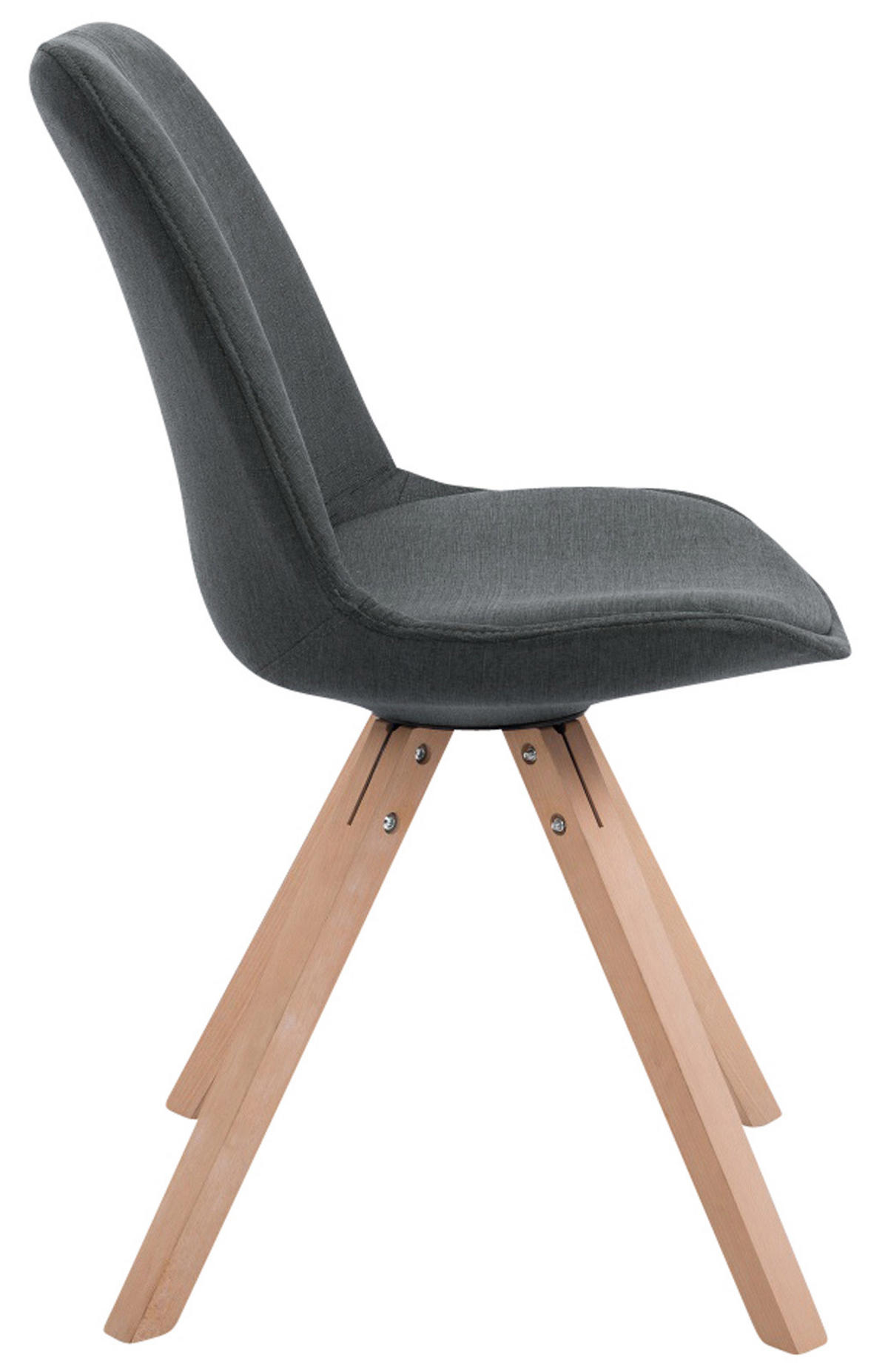 BESUCHERSTUHL Toulon, 4er Set Stoff, Gestell Holz Square Natura Dunkelgrau - Dunkelgrau/Naturfarben, Holz/Buchenholz (48/83/56cm) - TPFLiving