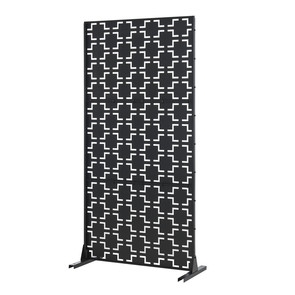 TRENNWAND Basciano - Schwarz, Metall (90/180/40cm) - casa.pro