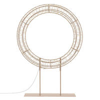 LED VÁNOČNÍ VĚNEC 41,5 cm s podstavcem, vánoční dekorace s řetězem světel 200 LED, teplá bílá - béžová, kov (28/41.5/7cm) - ECD-Germany