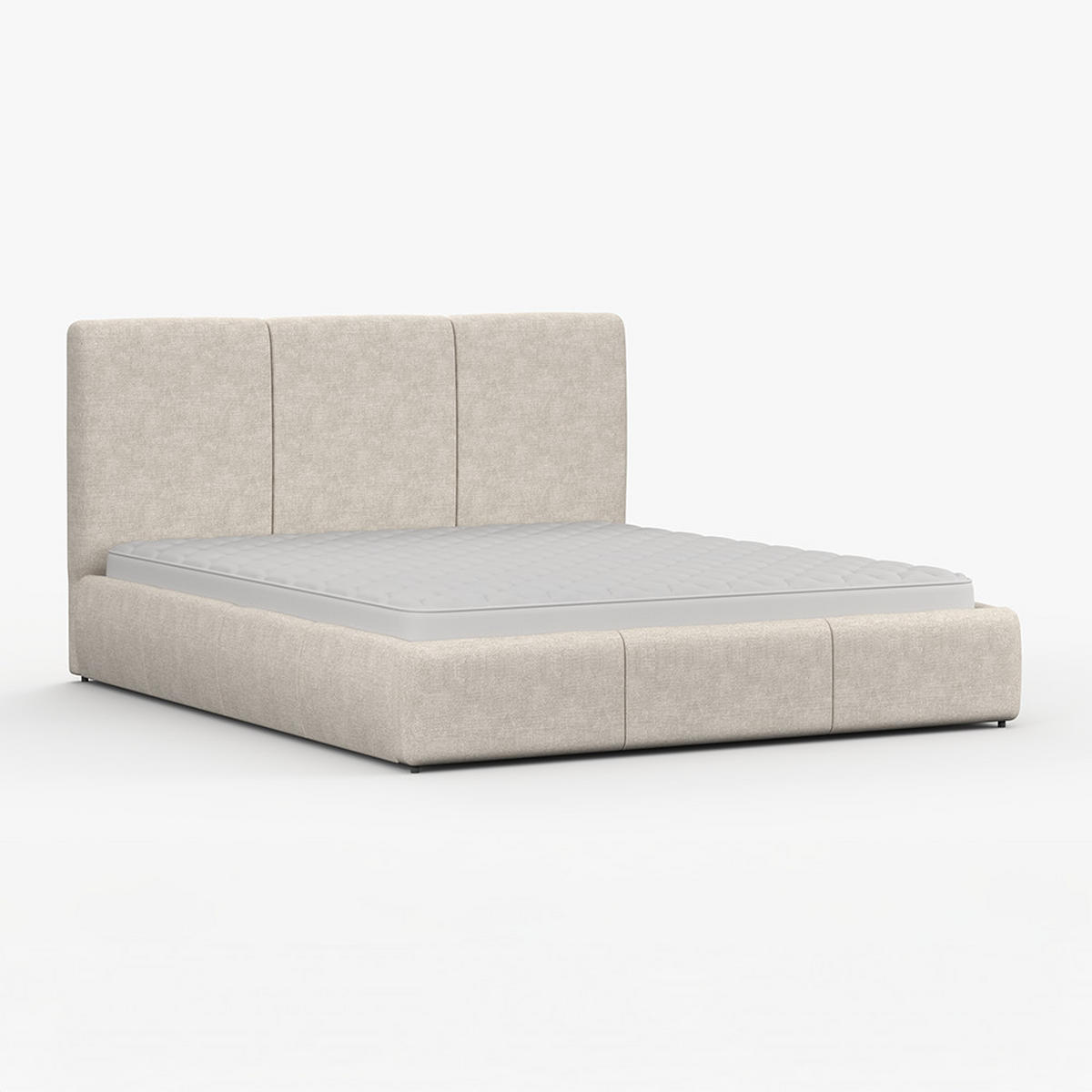 POLSTERBETT ALIA, Lattenrost, ohne Bettkasten, gepolsterte Kopfstütze 160/200 in Beige - Beige, Holz/Textil (160/200cm) - imoebel24