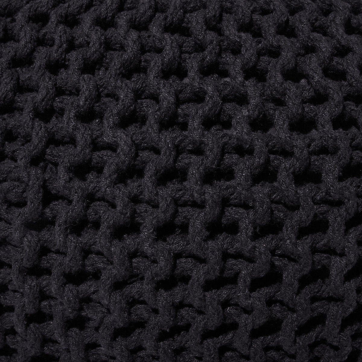 POUF Conrad 50/50/35 cm - Schwarz, Naturmaterialen/Textil (50/35/50cm) - Beliani