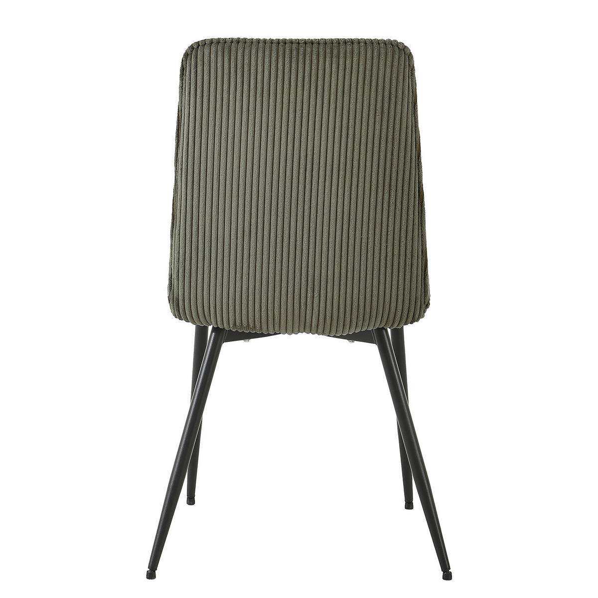 POLSTERSTUHL - 4er-Set - Cord / Eisen - Schwarz/Grün, Textil/Metall (47/91/60cm) - home24
