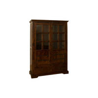 VITRINE Akazie 134x50x196 nougat lackiert OXFORD #456 - Dunkelbraun, Holz (134/196/50cm) - Massivmoebel24