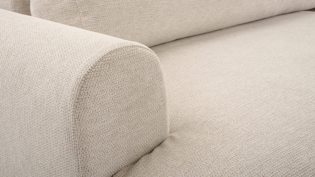 ECKSOFA mit Schlaffunktion Brauel, Creme - Creme, Textil (150/260cm) - Meblito