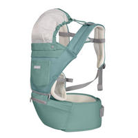 BABYTRAGE Chloe 3 in 1 grün grau Hüftsitz, 8 Tragepositionen, Bauch- und Rückentrage, ab 5 Monate - Grün, Textil (25/15/39cm) - Kikka boo