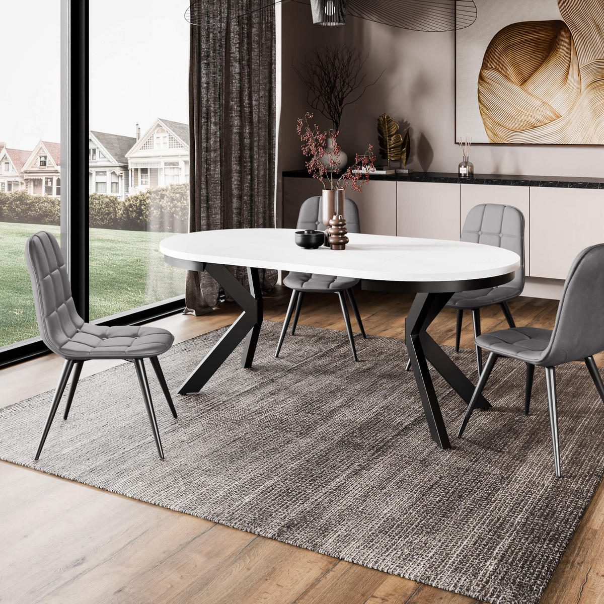 STUHL VELVO K417 - Schwarz/Grau, Holzwerkstoff/Metall (45/87/56cm) - Meblini