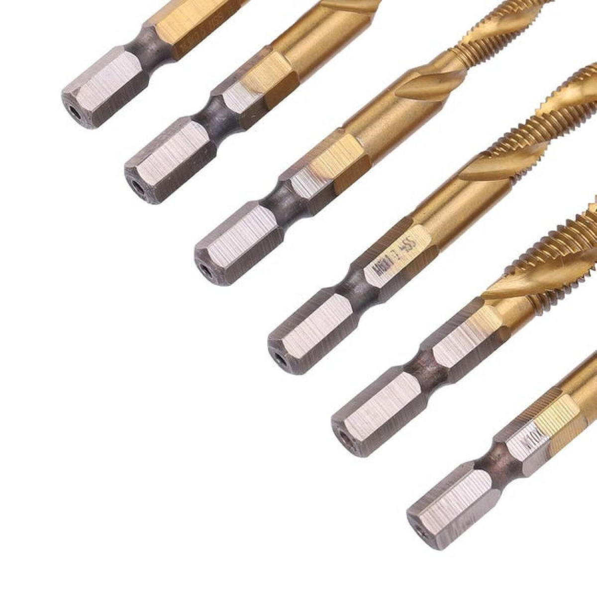 BOHRER - Schnellarbeitsstahl, Schneckenschaft (6-teiliges Set) - Gelb, Metall (7/1/1cm) - DCA