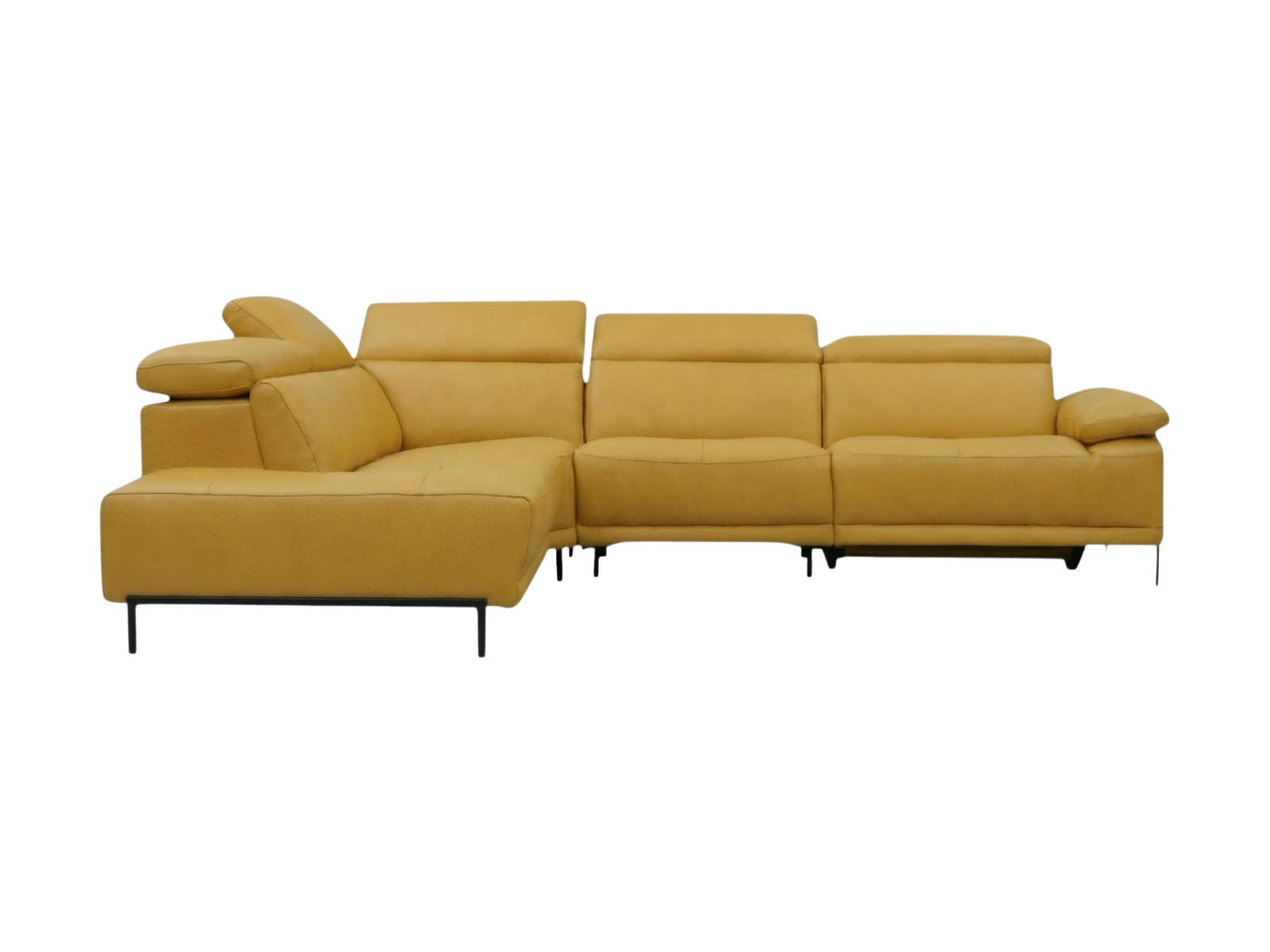 ECKSOFA Linus Echtleder Senfgelb - Gelb, Leder/Metall (220/262cm)