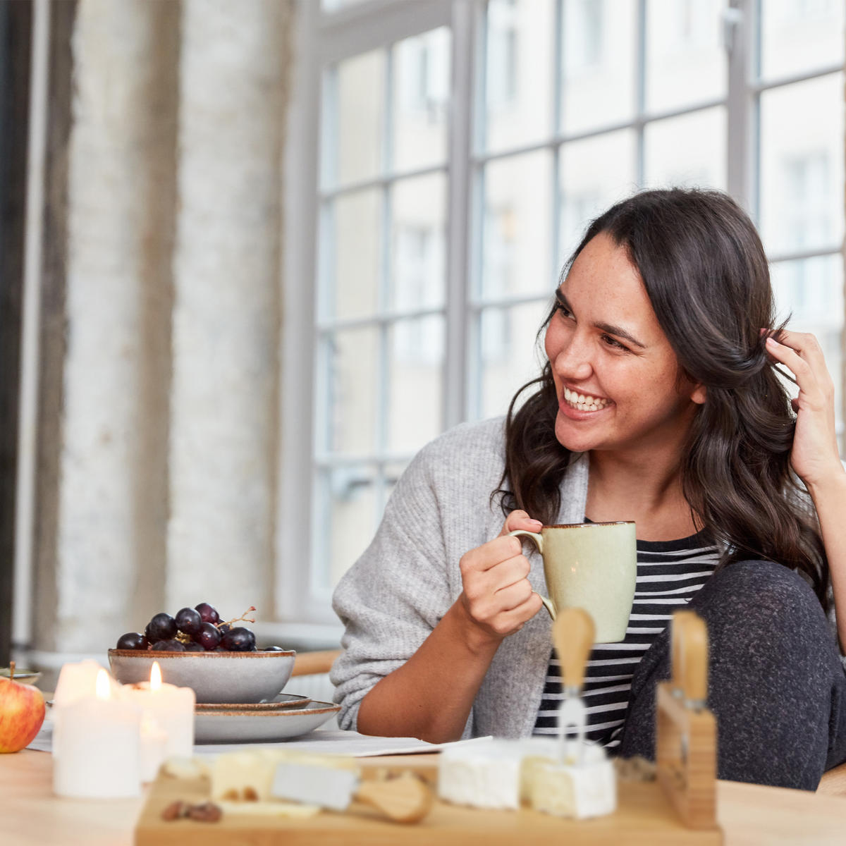 KÄSEBRETT - Hellbraun, Holz/Metall (35.5/28cm) - Relaxdays