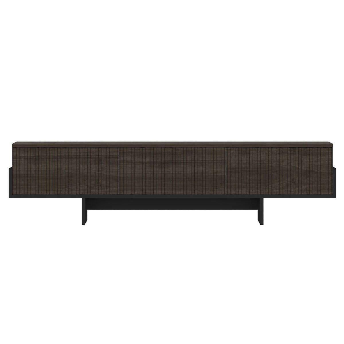 TV-MÖBEL mit 3 abklappbaren Türen gestreift 30/180/44,6 cm - Braun, Holzwerkstoff (30/44.6/180cm) - Calicosy