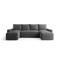 WOHNLANDSCHAFT mit Schlaffunktion SAVIO U Quelle 92 - Dunkelgrau, Textil (300/75/140cm) - Bedante