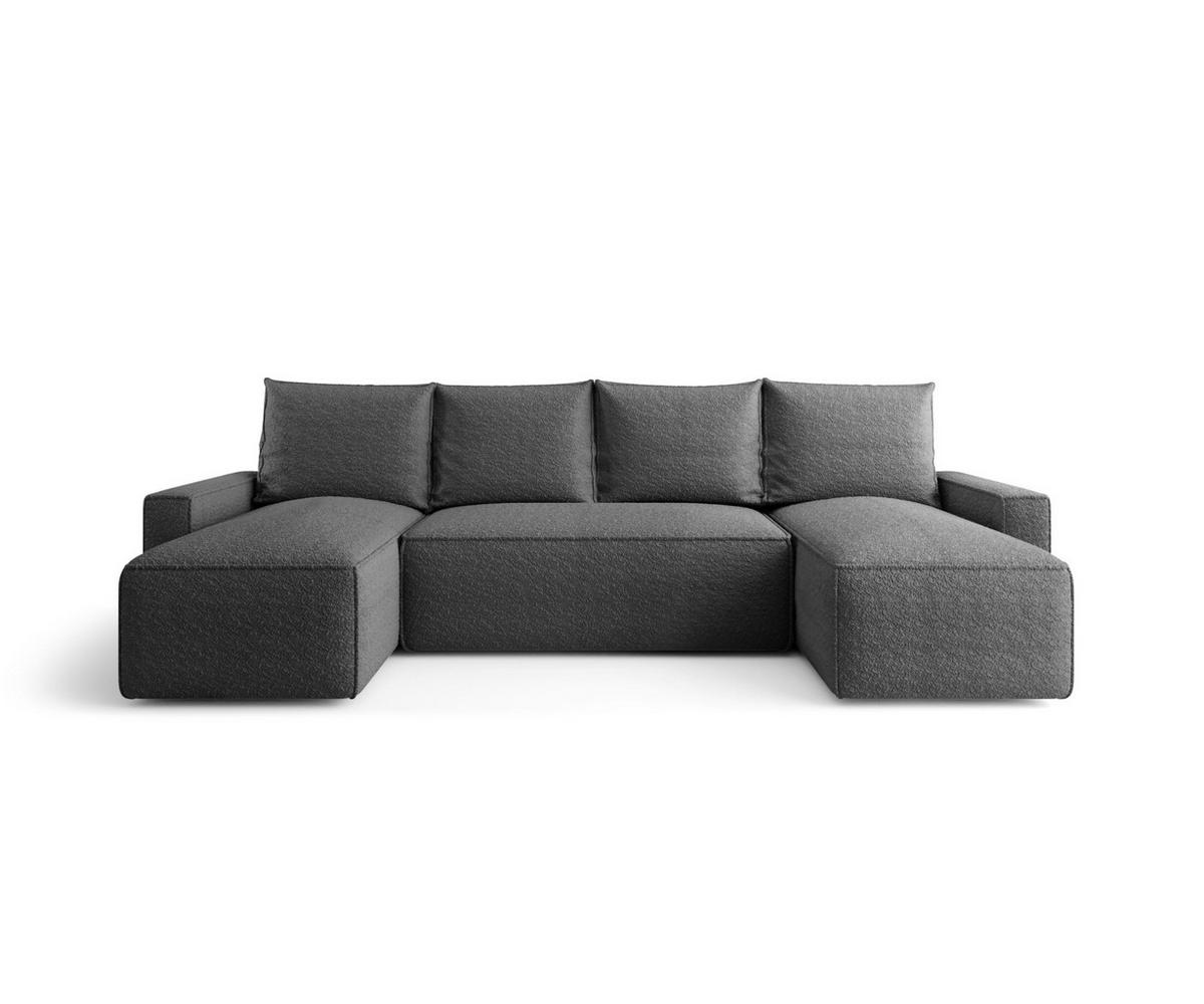 WOHNLANDSCHAFT mit Schlaffunktion SAVIO U Quelle 92 - Dunkelgrau, Textil (300/75/140cm) - Bedante