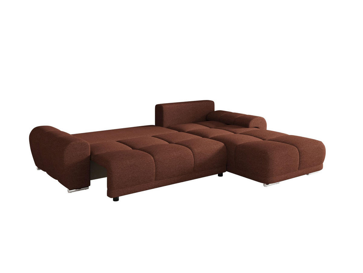 ECKSOFA BEGA L Rechts ARAGON 59 mit Schlaffunktion - Hellbraun, Textil (289/185cm) - Bedante