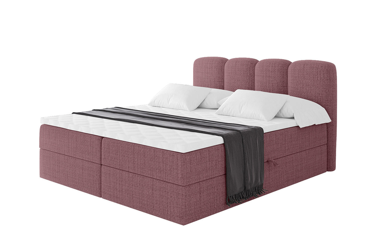 BOXBETT mit Matratze H4 - NINA - 160x200 cm - Altrosa - Pink, Holzwerkstoff (160/200cm) - ALTDECOR