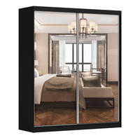 SCHIEBETÜRENSCHRANK - Ben 20 (Schwarz, 183 cm) - Schwarz, Holzwerkstoff/Metall (183/218/61cm) - Möblo