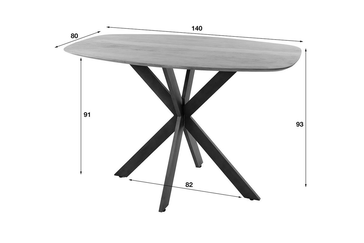 BARTISCH ARTUM Holz Akazie - Schwarz/Braun, Holz/Metall (80/93/140cm) - KAWOLA