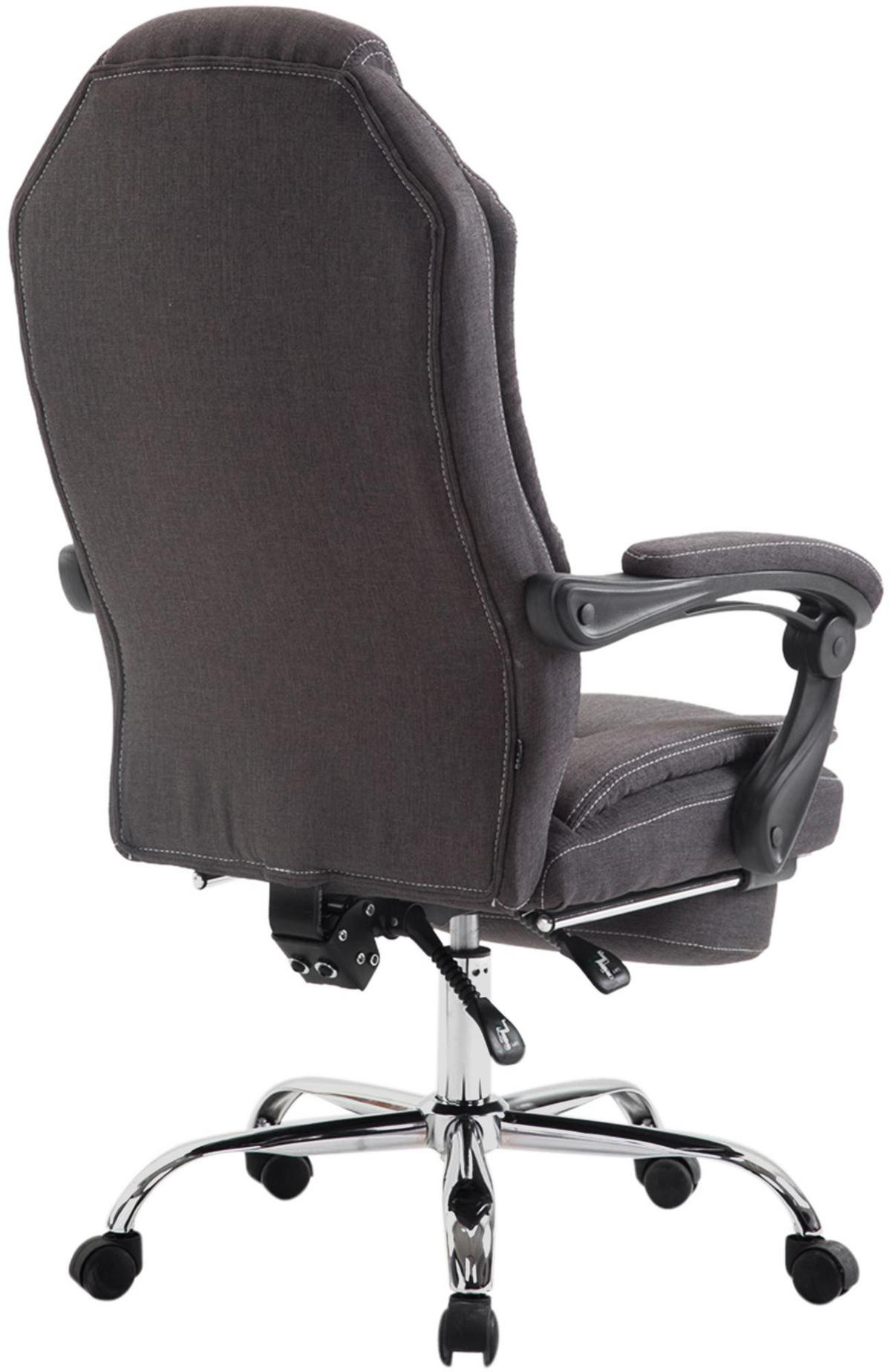 CHEFSESSEL Stoff Dunkelgrau - Chromfarben/Dunkelgrau, Textil/Metall (67/114/64cm) - CLP