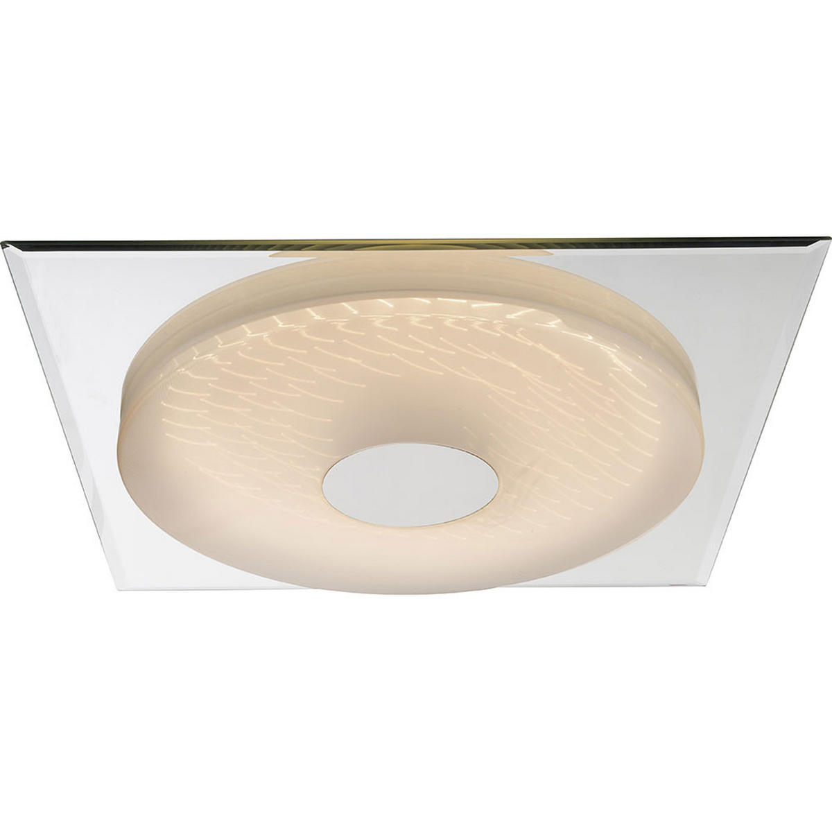 LED DECKENLEUCHTE Metall Weiß mit 3D Folie TREVISO I - Weiß, Metall (45/45/5cm) - Globo Lighting