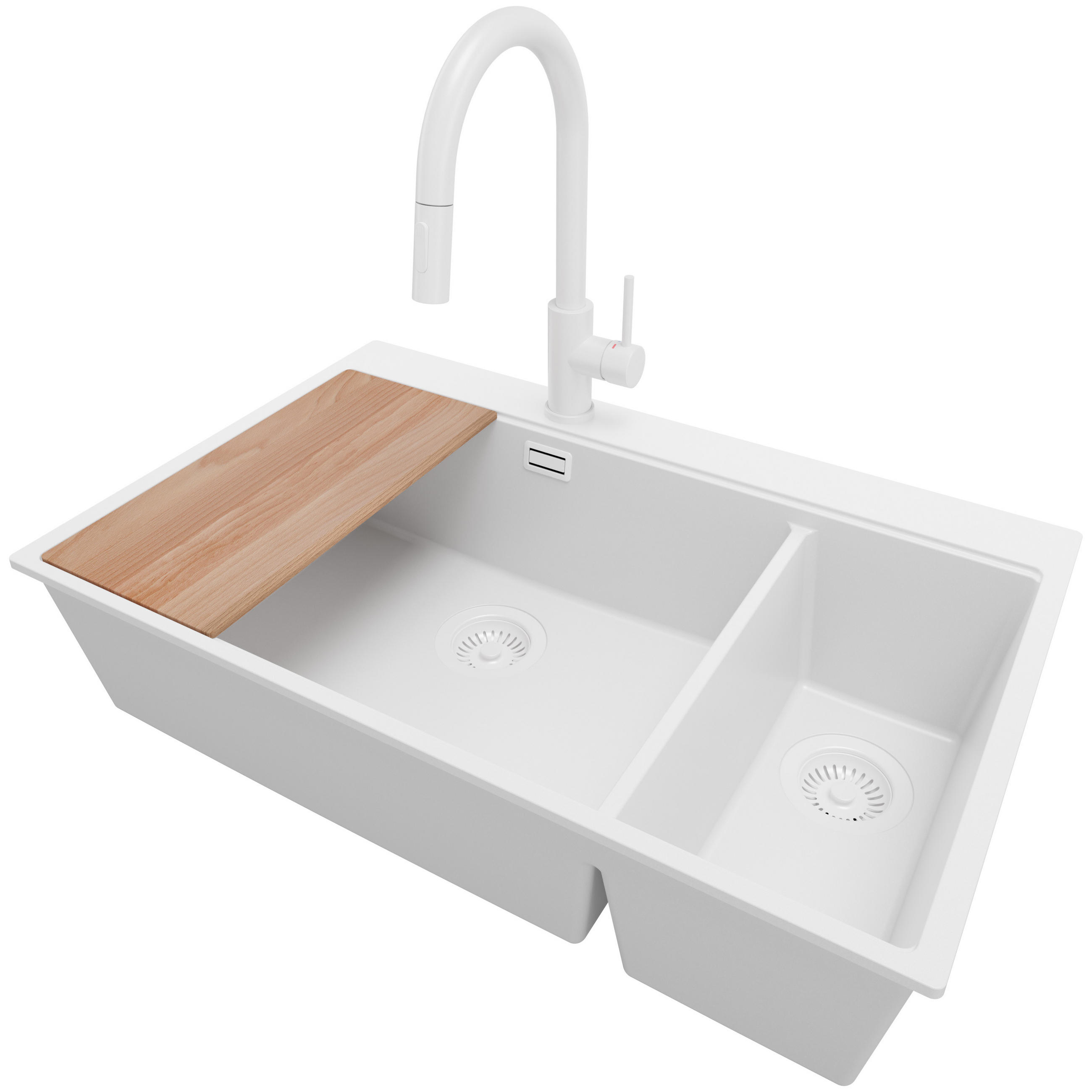 Primagran Granitspüle Weiß, Weiß, Weiß, Beige 78x20x50 cm