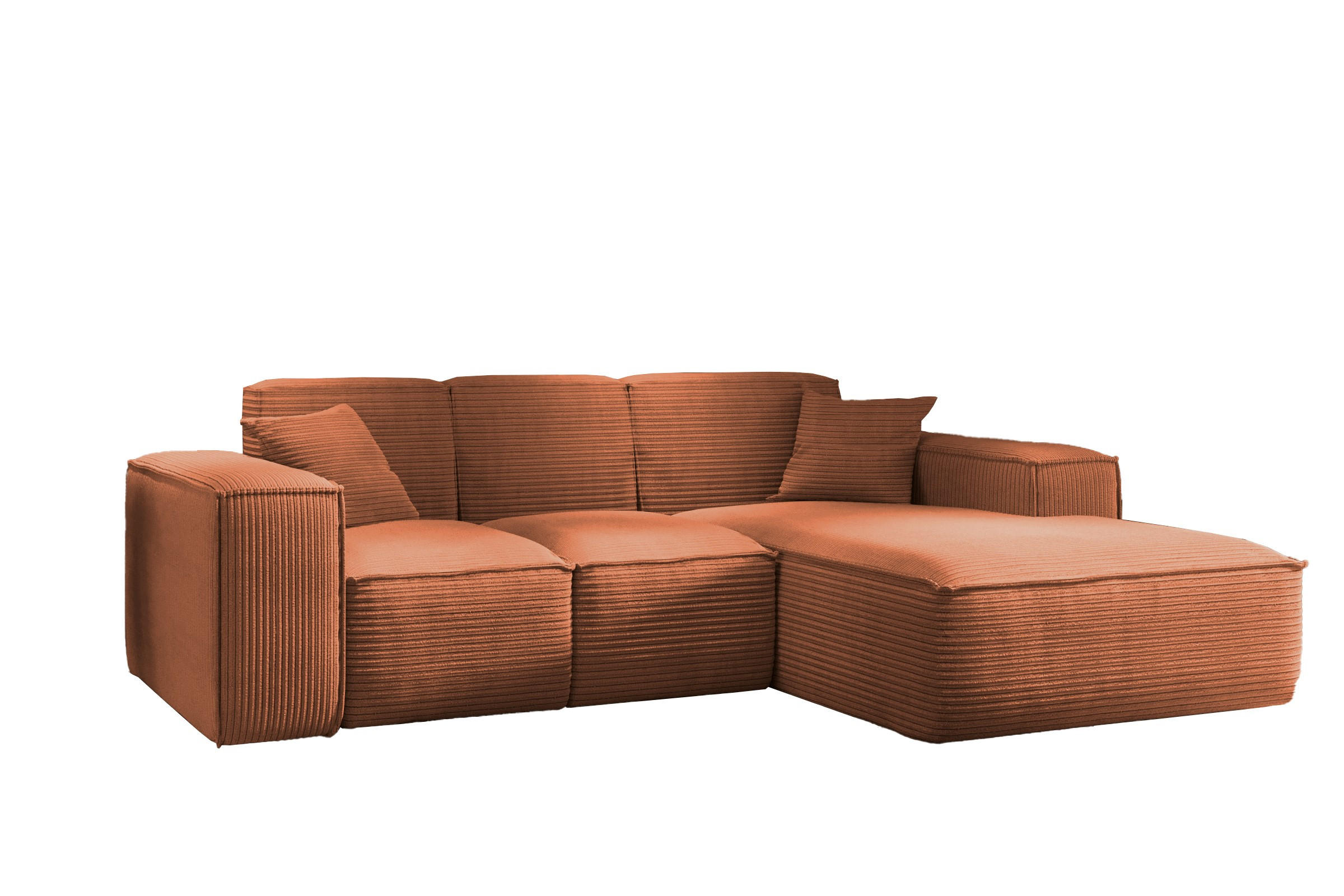 ECKSOFA L-Form Wohnzimmer SIENA Stoff Poso Kupfer Rechts - Kupferfarben, Holz/Textil (266/165cm) - Kaiser Möbel
