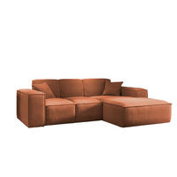 ECKSOFA L-Form Wohnzimmer SIENA Stoff Poso Kupfer Rechts - Kupferfarben, Holz/Textil (266/165cm) - Kaiser Möbel