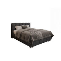 POLSTERBETT Zaira 140x200cm – Elegantes Polsterbett für modernen Wohnstil , Federkernmatratze Bonnel (18cm), Graphitfarben - Graphitfarben, Holz (140/200cm) - Panda Möbel